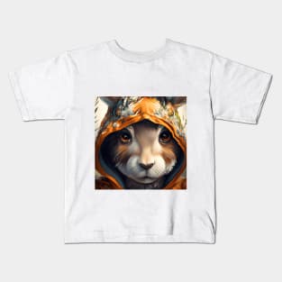 Beautiful Rabbit in an Orange Fox Hoodie Kids T-Shirt